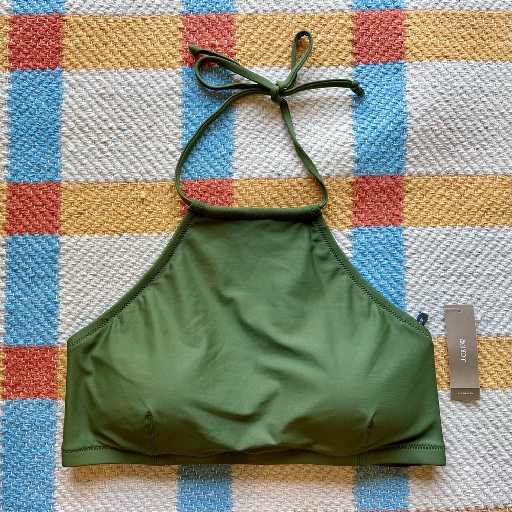 J. Crew Cropped Halter Bikini Top, L